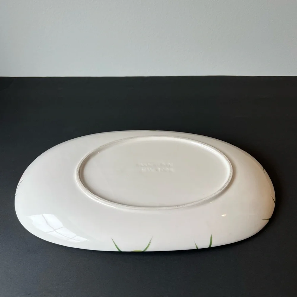 SOLD Vibrant Hand-Painted Ceramic Oval Platter 13", Red Tomatoes, Made in Italy - Picture 10 of 15